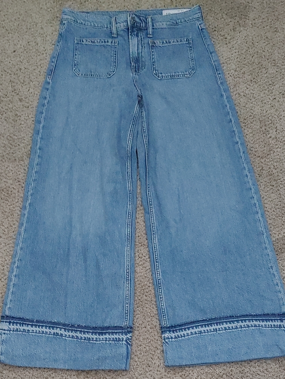 GAP Light Blue Wide-Leg Patch Pocket Jeans